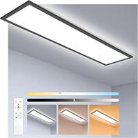 LED Panel Light 120x30cm 40W 4400LM, Dimmable Ceiling Lamp with Remote & Memory, 3000K-6500K for Bedroom, Living Room