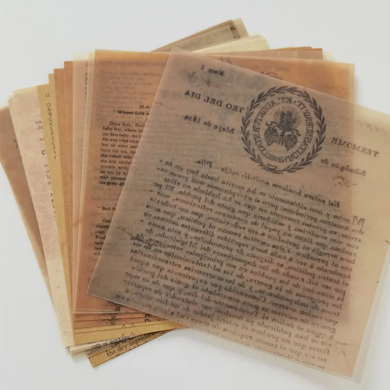 Vintage Junk Journal Planner Material Paper Retro Old Newspaper Letters Text Background Paper Decorative DIY Craft Photo Album