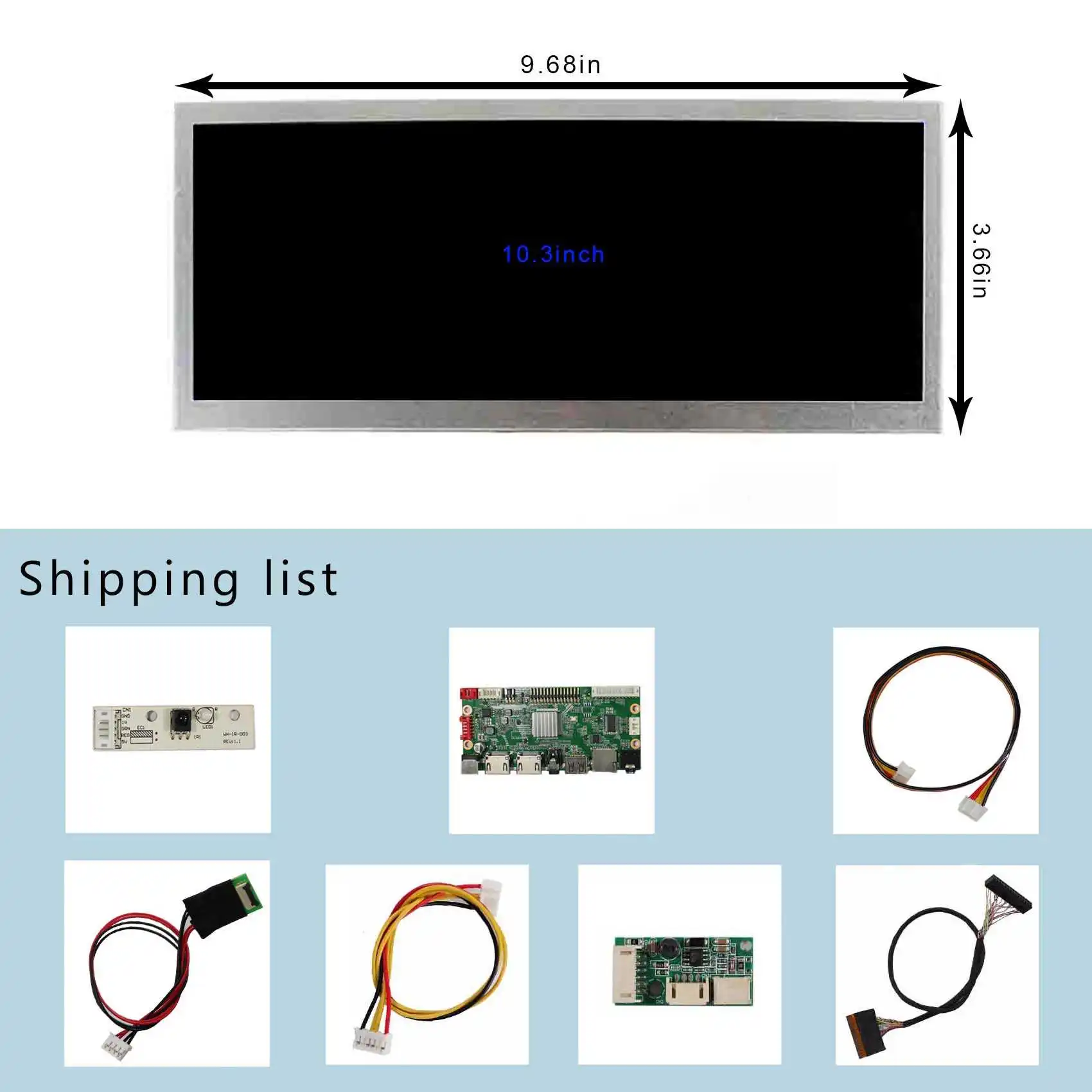 Imagem -06 - Lcd Controller Board Suporte hd mi Usb sd Card 103 Polegadas Hsd103kpw2 1920x720 Ips