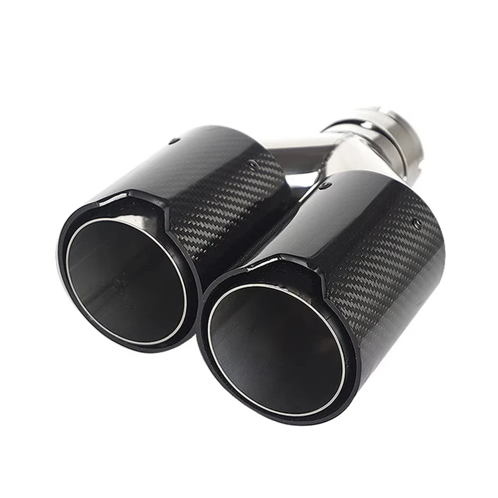 

1Piece Quad Exhaust Muffler Tips M Performance Carbon Fiber M Logo Double Tail End Pipes Exhaust System Nozzle for BMW Series