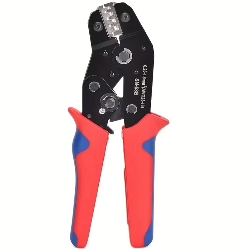 Ratcheting Crimping Tool Set For Dupont JST MOLEX Open Barrel,Non-Insulated,Terminals Butt,Solar Coax Connectors SN-58B