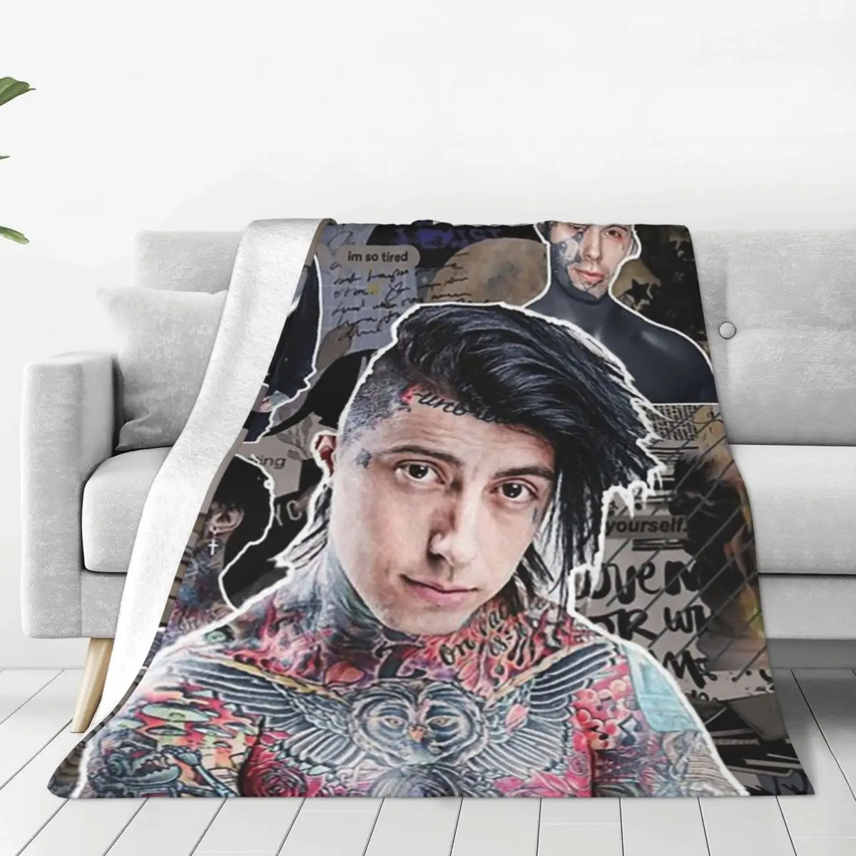 Ronnie Radke Photo Collage High Quality Blanket Flannel Multi-function Sofa Throw Blankets For Home Bedroom Throws Bedspread