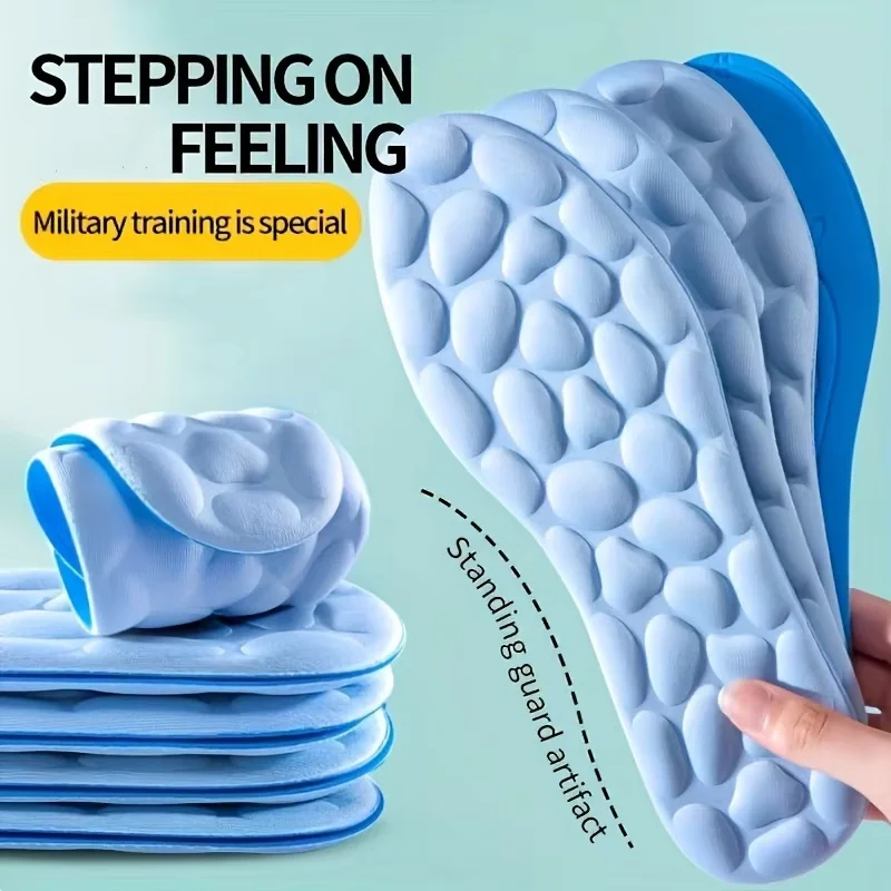 

4 PCS Unisex 5D Cobblestone Massage Insoles for Shoes Men Breathable Deodorant Running Sport Insole for Feet Plantar