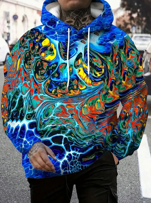 

Popular Hip Hop Skull Hoodie 3D Printed Skull Streetwear Pullover Long Sleeve Men's Casual Fashion High-end Sweatshirt.