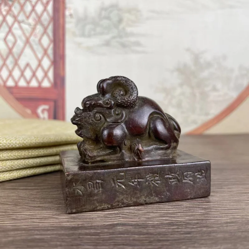 

Разное, государственная печать города Юнчан с изображением благоприятного зверя, медными украшениями и элементами, выполненными методом гальванопокрытия.