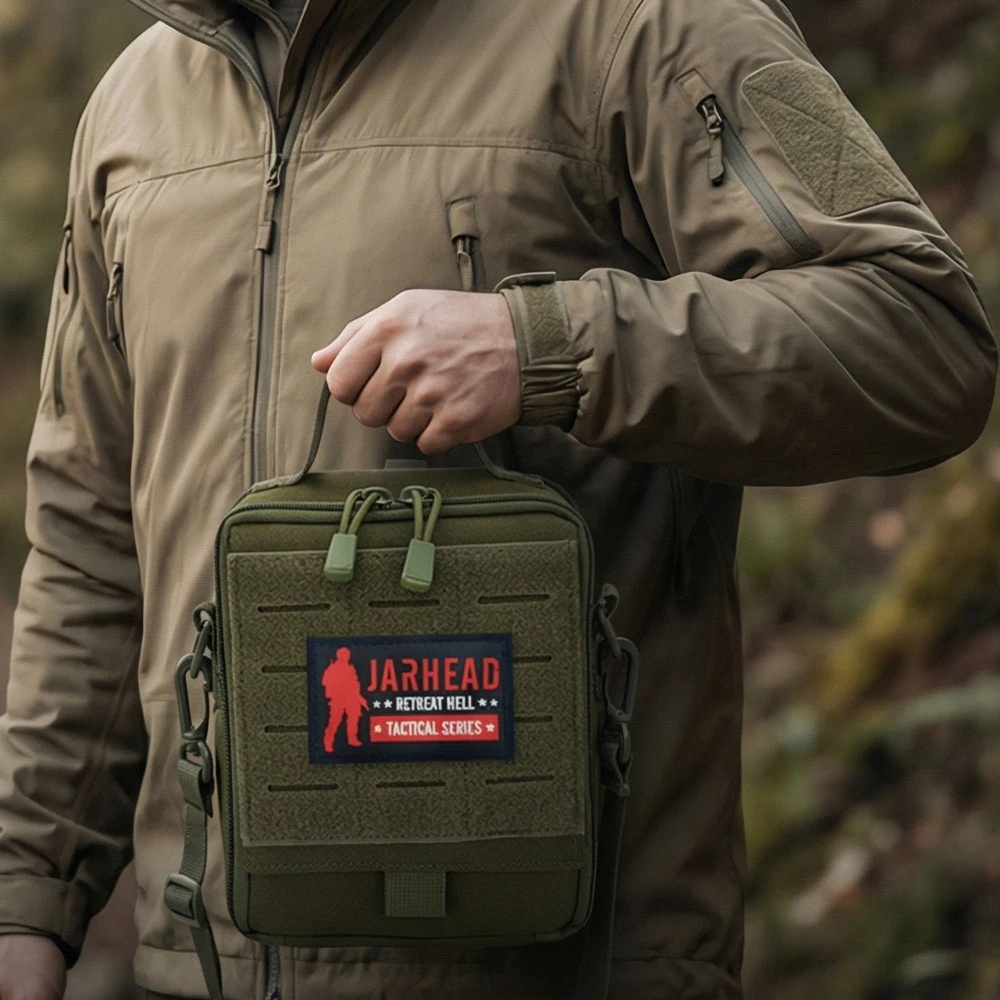Tactical MOLLE EDC Crossbody Bag,Outdoor Multi-Purpose First Aid Pouch with Shoulder Strap for Daily Use Hiking Hunting - view 6