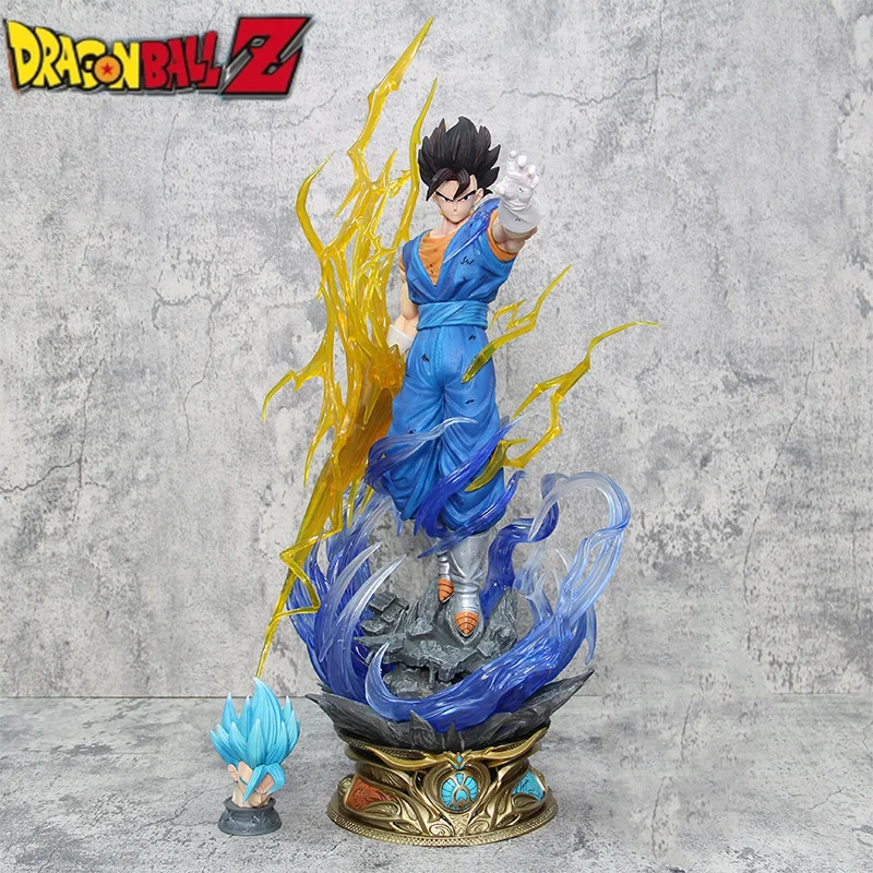 

58cm Dragon Ball Z Super Saiyan Vegetto Three Headed Pvc Action Figures Collectible Model Doll Toys Desktop Ornaments Toy Model