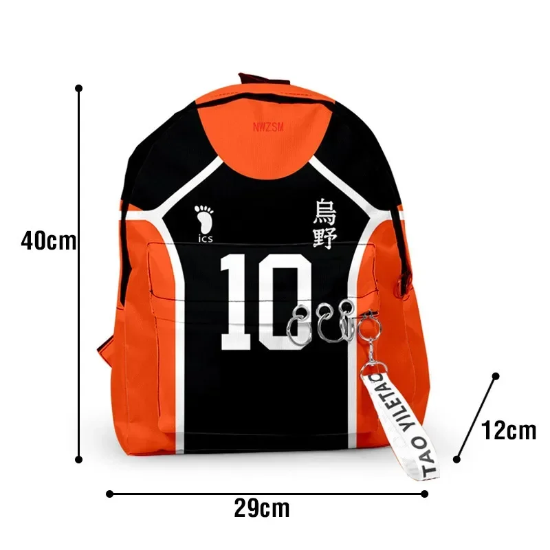 ハイキュー!!! Hinata shoyo-男性と女性のためのランドセル,キャンバスバッグ,nishinoya yuu,3Dバックパック,トラベルバッグ,ノートブックバッグ