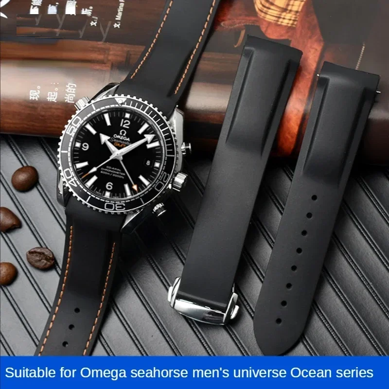 

Watch Strap for Omega Watch AT150 SeaMaster 007 Men's Universe Ocean Series Rubber Sports Strap for Seiko Silicone 20mm 22mm