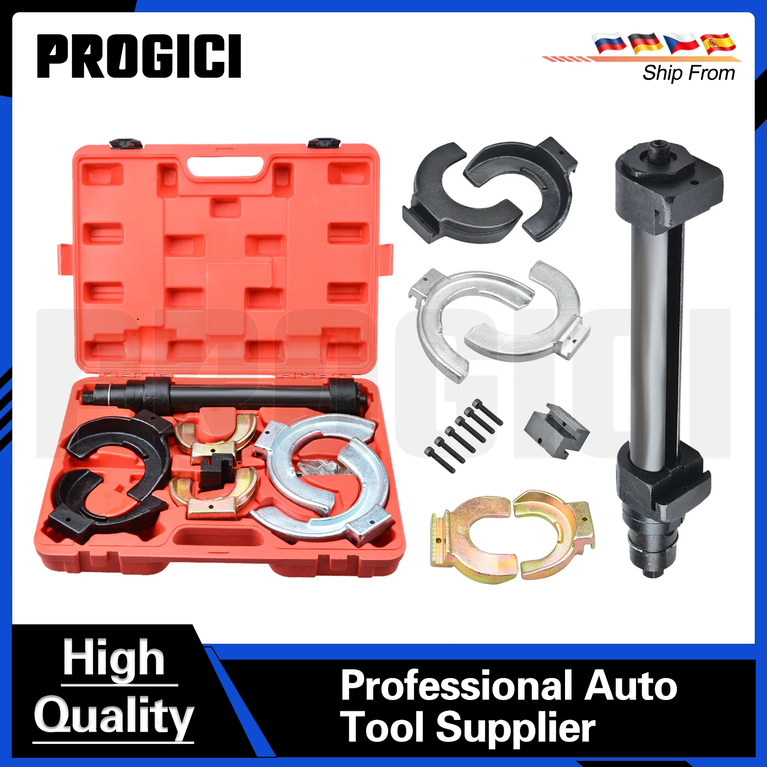 Kit di attrezzi per auto PROGICI per la rimozione della molla a spirale dello struttore ammortizzatore con morsetto a vite, compressore per molle a spirale dello struttore di sospensione