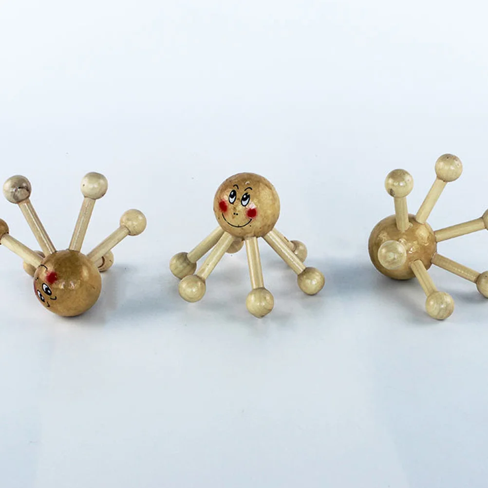 5 قطعة مدلك الرأس المحمولة خشبية ستة مخالب أداة الاسترخاء دائم للدورة الدموية مكتب دش استخدام التدليك العملي