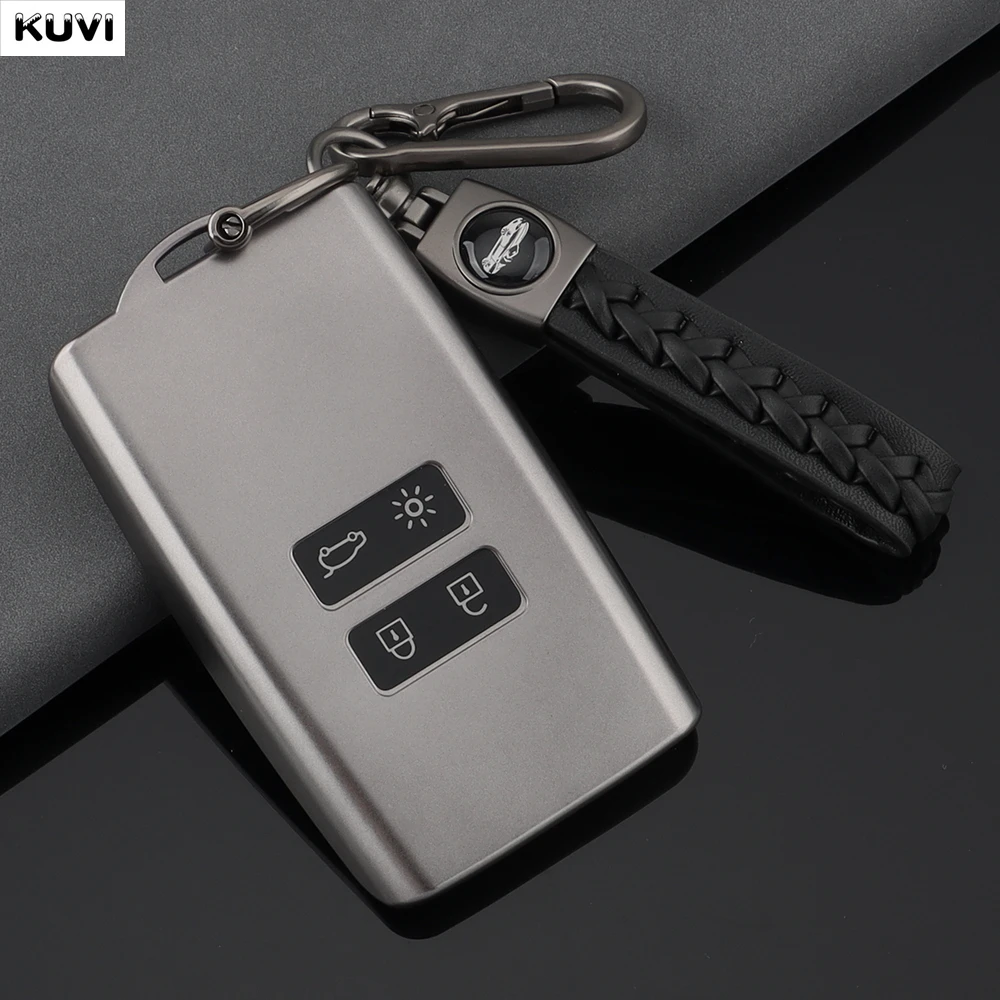 Waffengraue TPU-Autoschlüsselhülle für Renault Captur, Megane, Talisman, Espace, Clio, Zoe, Koleos, Scenic 4, Arkana, Dacia Sandero, Card