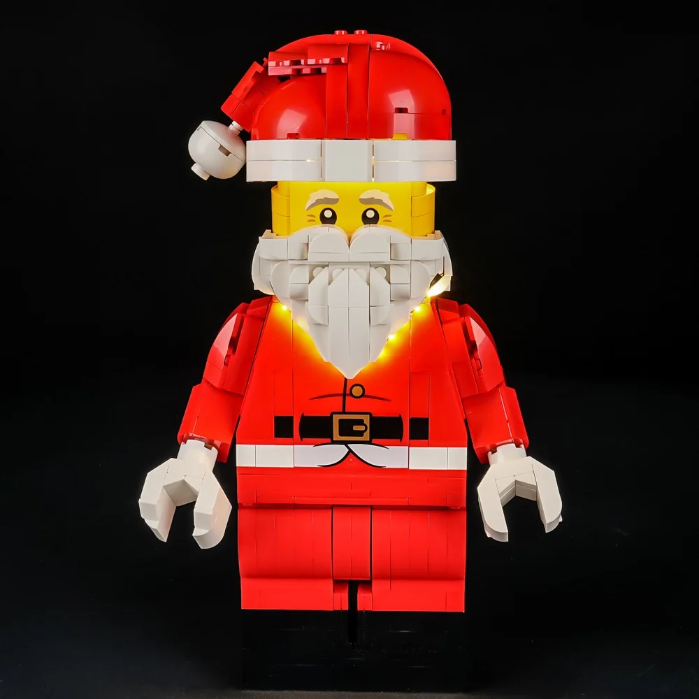 Conjunto de iluminação para LEGO Up-Scaled Santa Minifigure 40820 não inclui bloco de construção (apenas kit de luz LED)