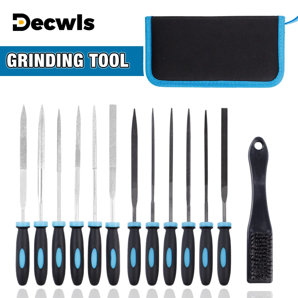 

Набор многофункциональных надфилей 14 в 1: алмазный надфиль, стальной надфиль, проволочная щетка, бытовые шлифовальные инструменты для дерева, нефрита, керамики и металла, включая сумку для хранения инструментов