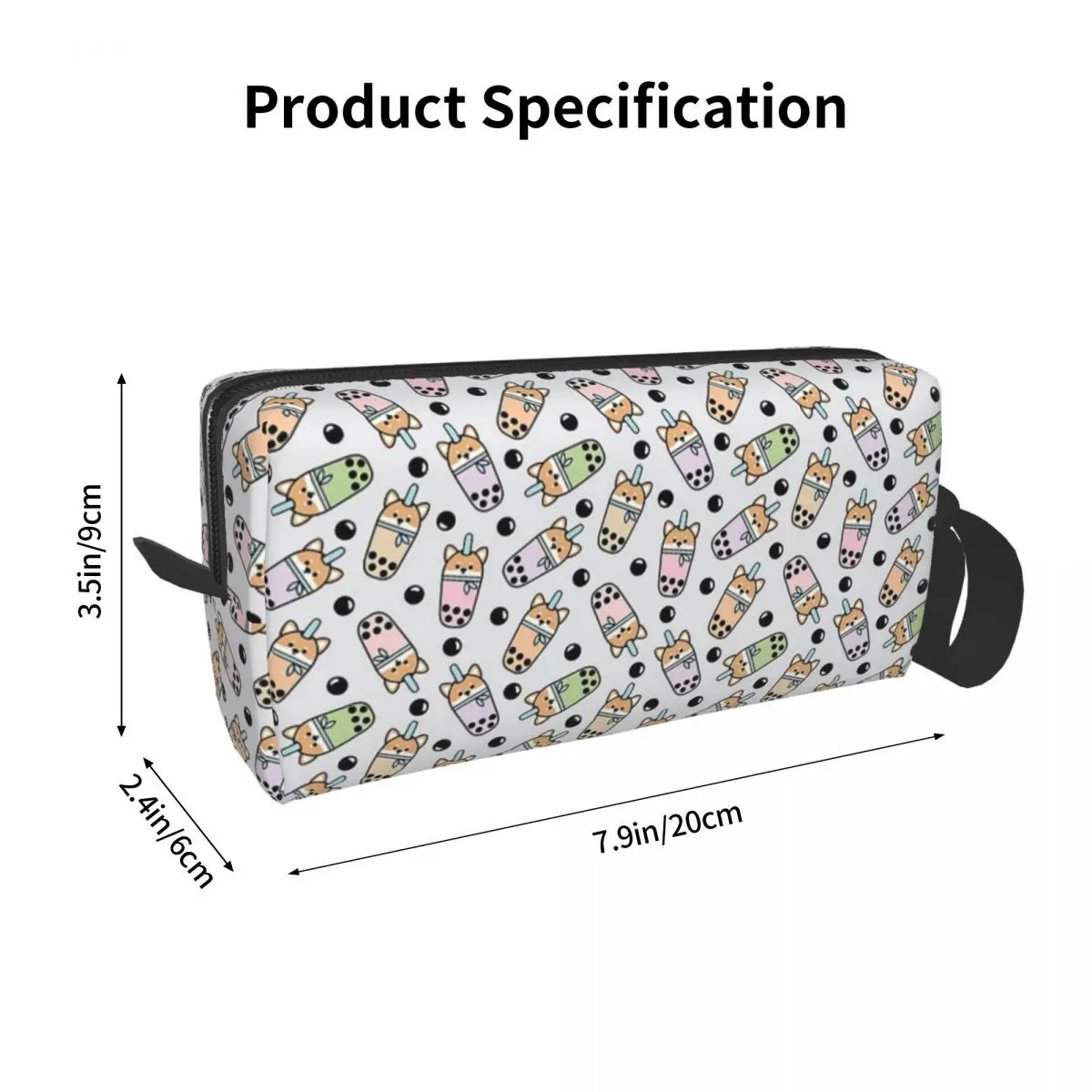 Boba Shiba Makeup Bag Cosmetic Organizer Storage Dopp Kit Toiletry Cosmetic Bag for Women Beauty Travel Pencil Case