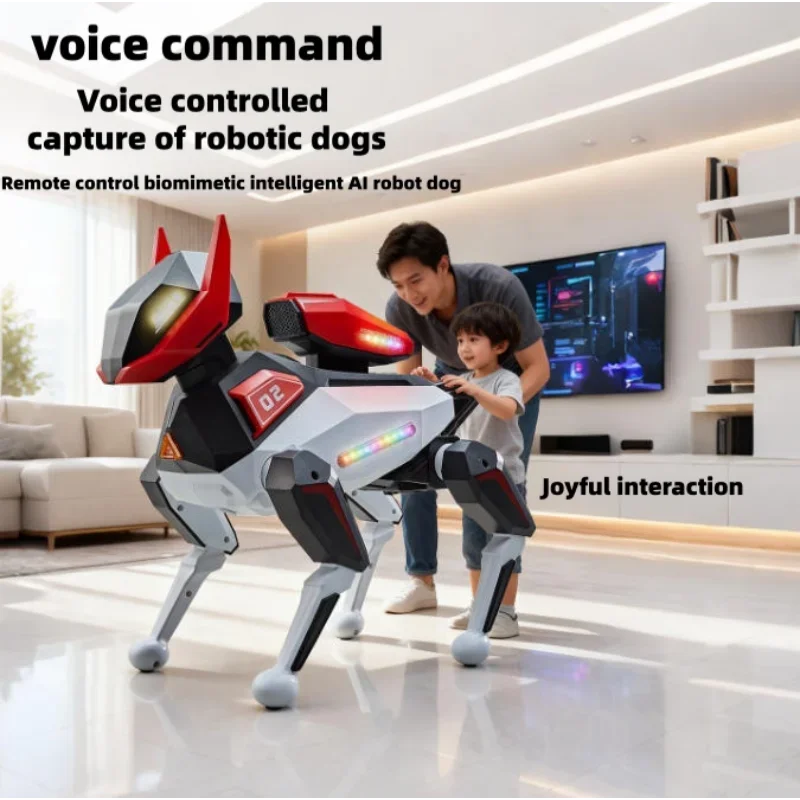 aiシミュレーションロボット犬、インテリジェントマシン犬、音声コマンド、アプリ制御、プログラミング、インタラクティブ、アクロバットを実行するロボット犬