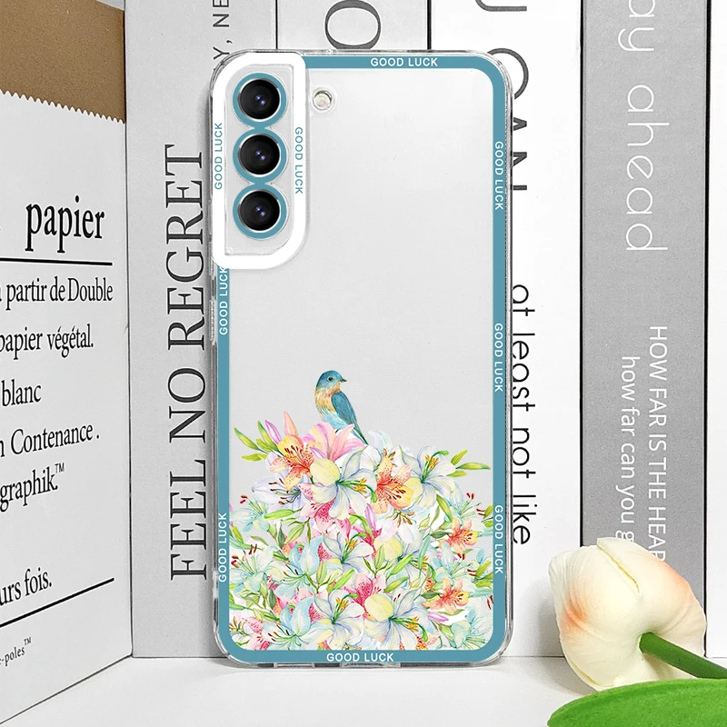 Luxury Fresh Flowers Birds Printed Phone Case for Vivo 50 Lite V30 V27 V25 V21 V23Pro Y36 Y29 Y76 Y100 5G Art Floral Soft Covers view 5