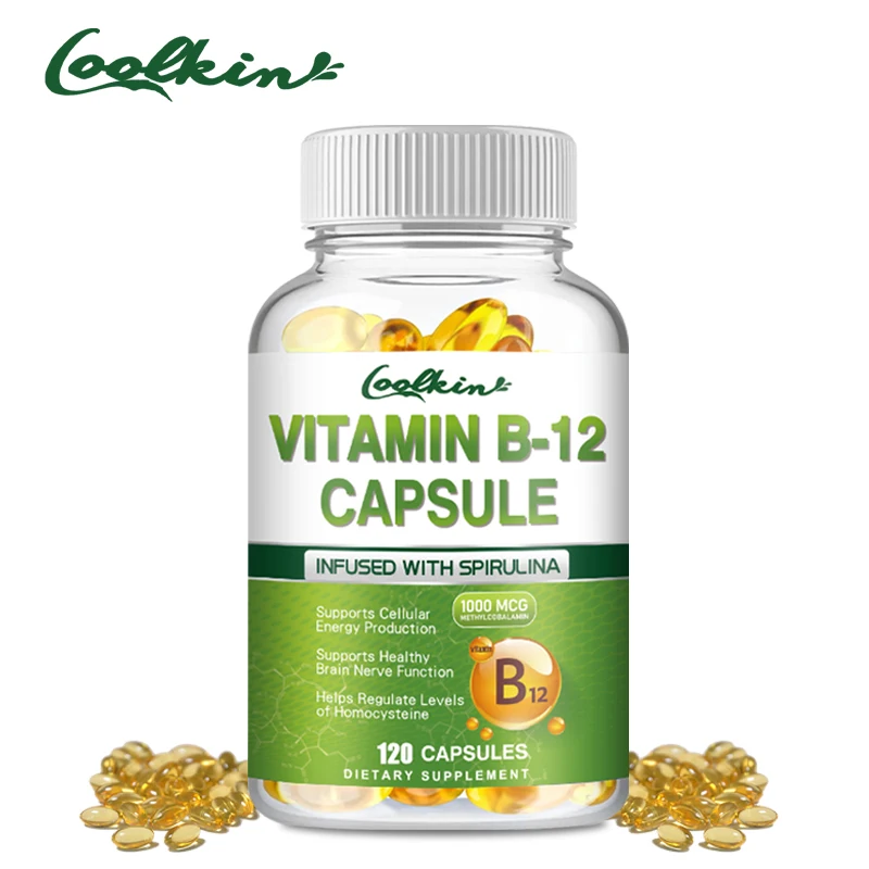 Vitamin B12 Capsules - Benefits Brain & Heart Function, Supports Memory, Learning, Helps Boost Natural Energy