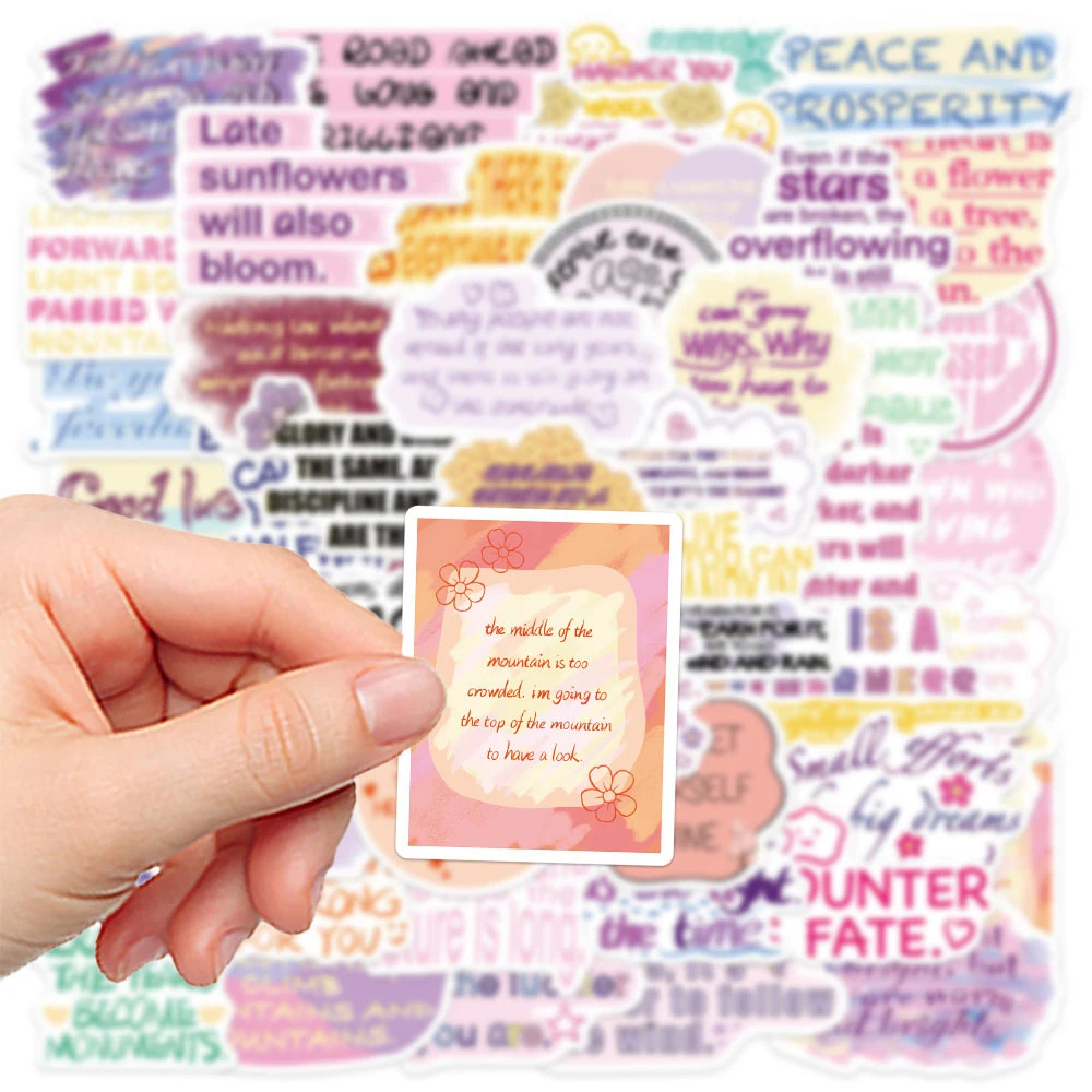 10/30/50pcs Rosa Citazioni Ispiratrici Adesivi Frasi Motivazionali Adesivo Del Fumetto Del Computer Portatile Notebook Telefono Carino Decalcomanie Decorazione