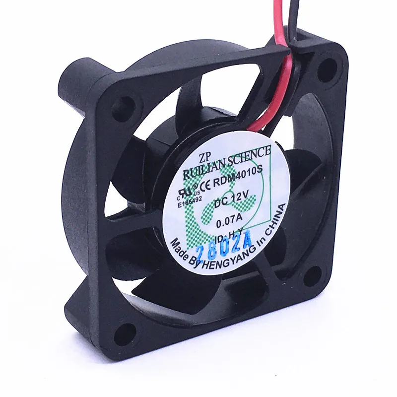 1Pc RDM4010S DC 12V 0.07A 4010 40mm 2-Wire Silent Cooling Fan For CPU Axial Fan Replacement