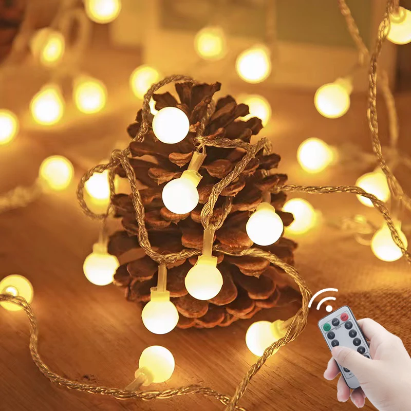 

Fairy Lights 10M/20M/30M Snowflake Star Ball Christmas String Lights Garlands Outdoor For Room Wedding Party New Year Decoration