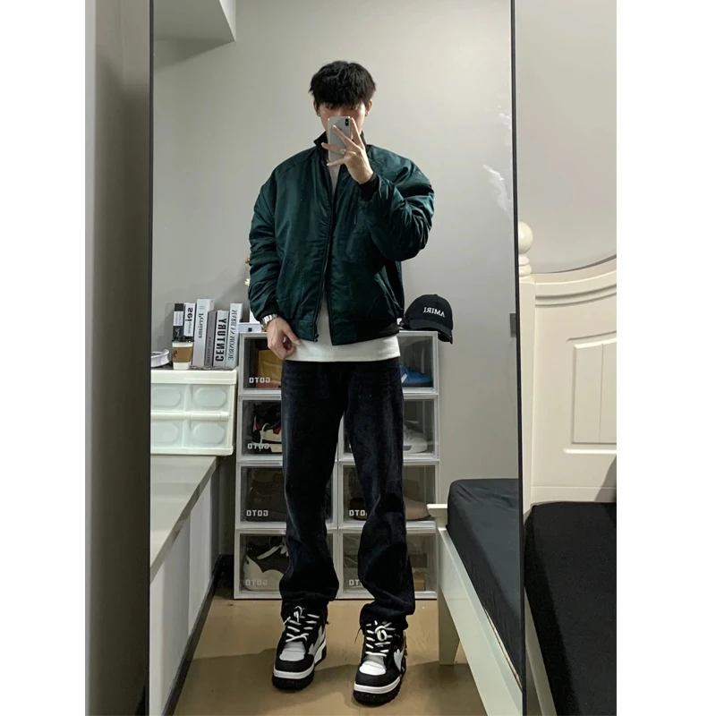 

American Vibe Slim Fit Men's Jeans High Street Sle Spring Autumn Trendy Brand Long Straight Leg Trousers Youth Faion