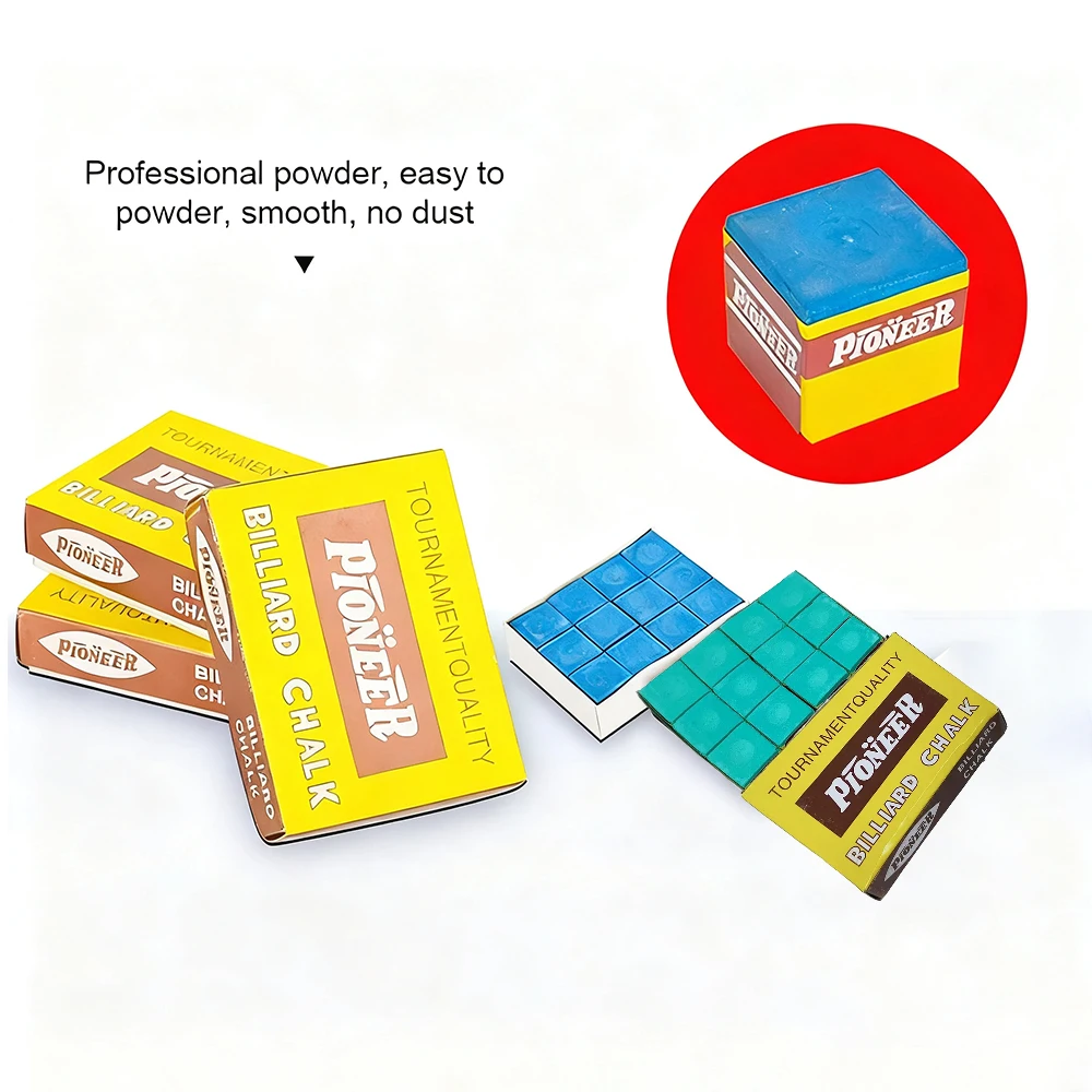 12 قطعة/صندوق تجمع جديلة الطباشير بركة عصا الطباشير تسعة الكرة تلميح الطباشير السنوكر السلس عدم الانزلاق منخفضة الغبار الأزرق الأخضر البلياردو اكسسوارات #4