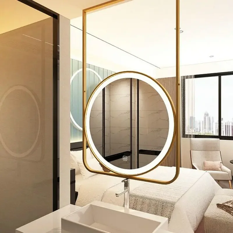 

Hotel room bathroom toilet hoisting smart with lamp vanity hanging mirror hanging bathroom mirror