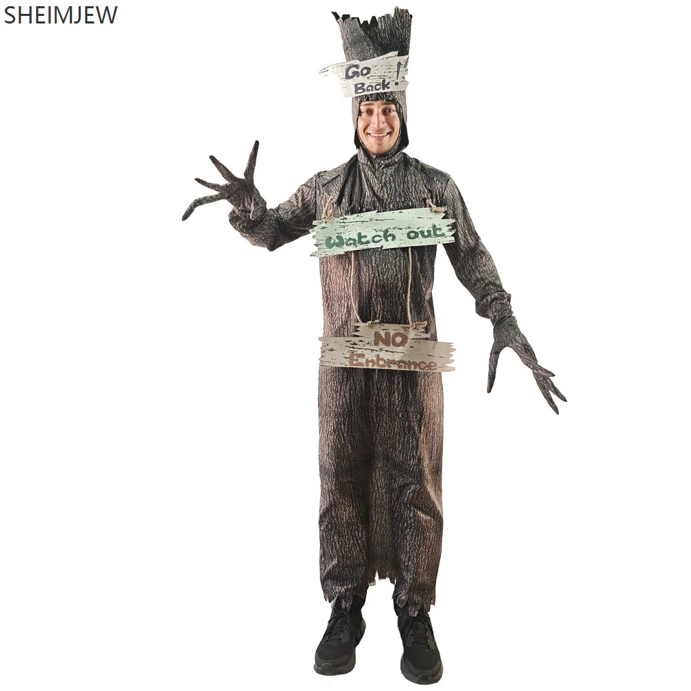

Halloween Horror Tree Dryad Demon Costume Bar Party Stage Performance Jumpsuit Adult Carnival Role Play Dead Tree Costume Suit