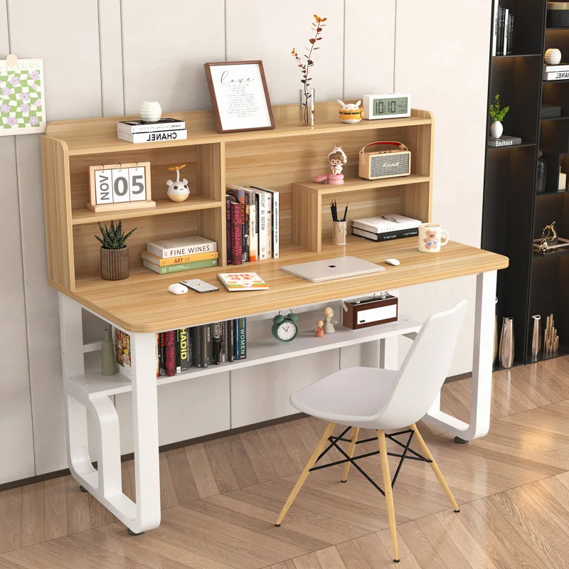 AOLIVIYA Integrated PC Gaming Desk Office Study Table Bookshelf Writing Student Home Simple Desktop