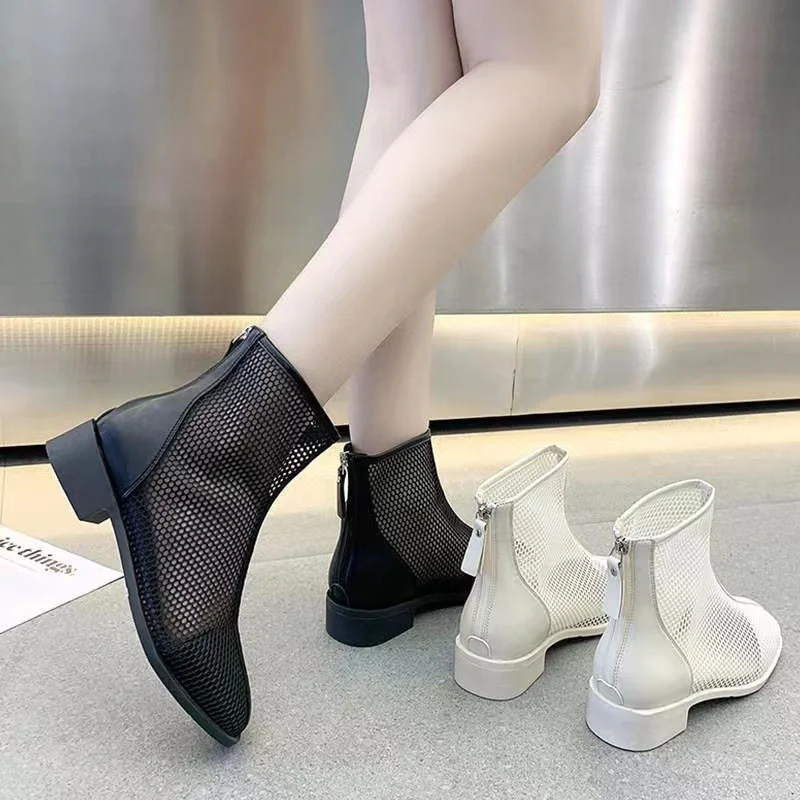 Women\'s shoes boots 2020 summer new fashion mesh breathable short boots