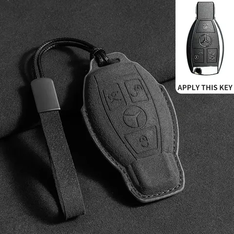 메르세데스 벤츠 A B C S 클래스 AMG GLA CLA GLC W176 W221 W204 W205 액세서리용 고급 스웨이드 가죽 자동차 리모트 키 케이스 커버 메르세데스 벤츠 A B C S 클래스 AMG GLA CLA GLC W176 W221 W204 W205 액세서리용 고급 스웨이드 가죽 자동차 리모트 키 케이스 커버