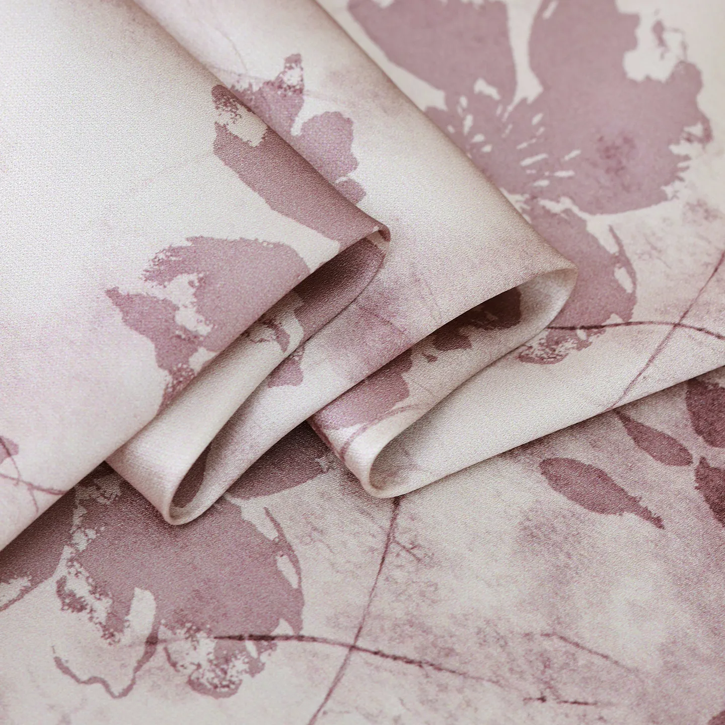 High Quality Spring Flower Shadow Elastic Silk Rib Satin Silkworm Silk Fabric Chinese Clothing and Dress Cloth