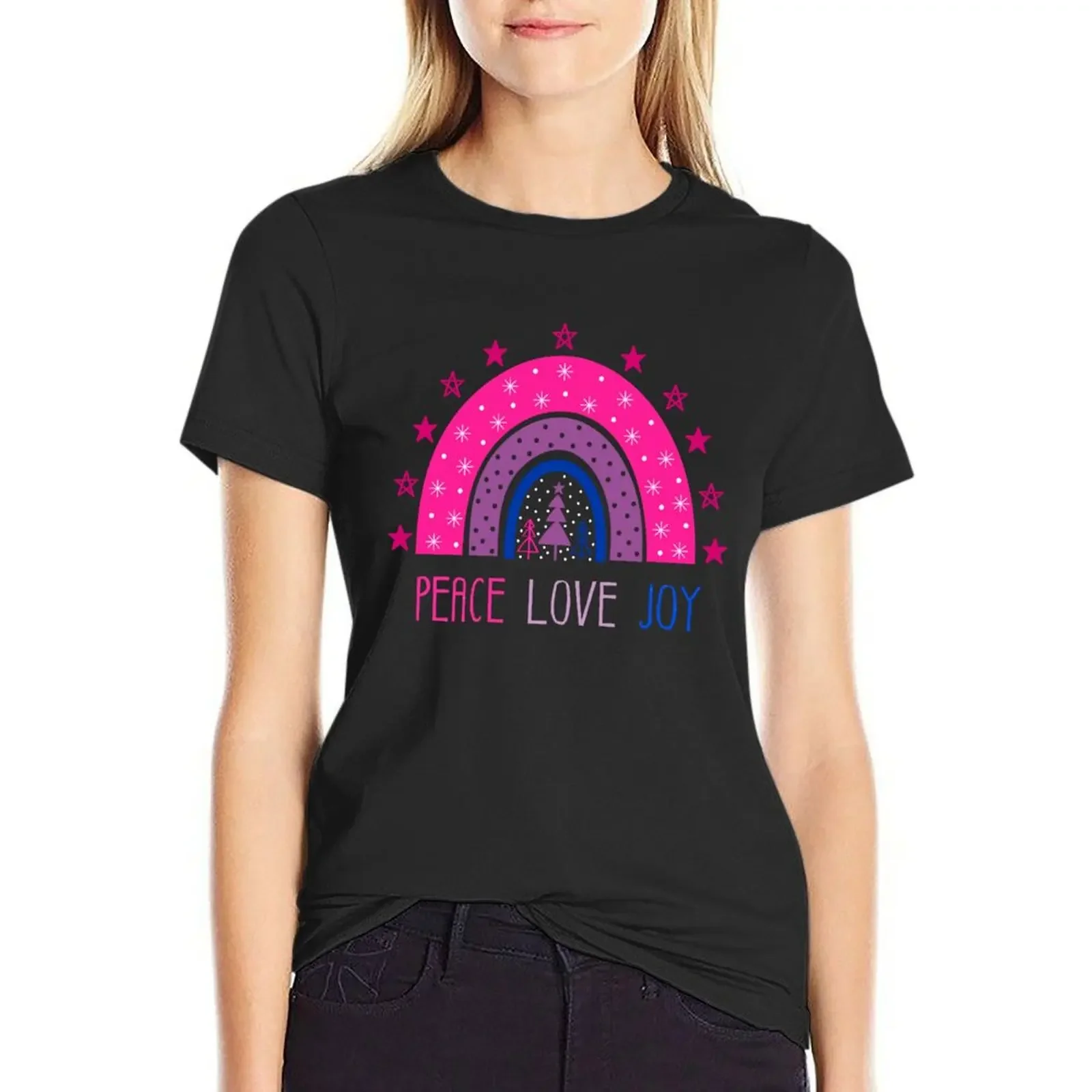 Bisexual Christmas Rainbow T-Shirt hippie clothes shirts graphic tees tops t-shirts for Women graphic tees