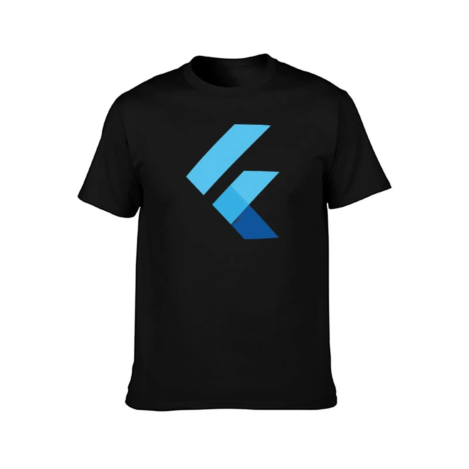 Flutter Logo for Flutter/Dart Software Developer (Black) T-Shirt Summer Casual Cotton Tee Oversized Streetwear Tops