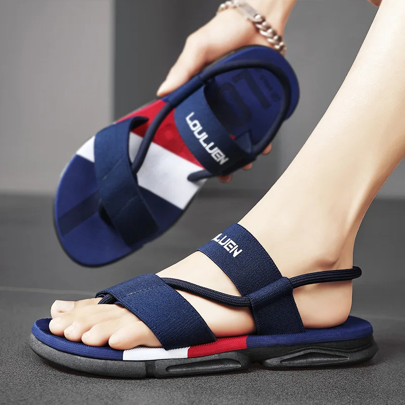 Men Shoes Summer Sandals Man Casual Flat Sandals Outdoor Beach Water Shoes Fashion House Flats Non-slip Ankle Wrap shoes