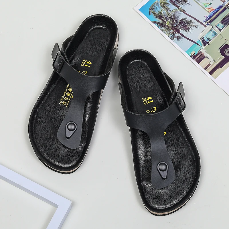 Summer men and women slippers Birken women slippers outdoor durable non-slip luxury sandals fashion beach cork slippers 35-46