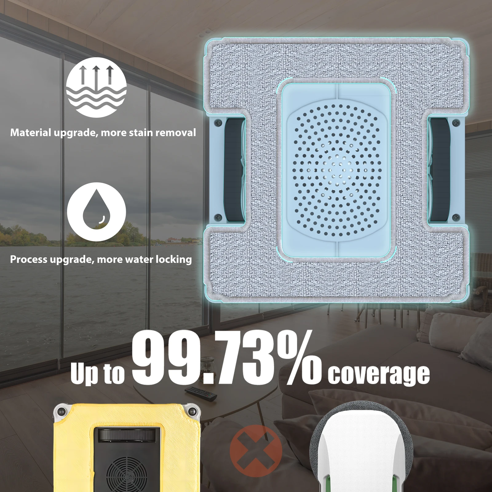 맞춤형 효율적인 창문 청소 로봇 W6, 분무 기능이 있는 지능형 자동 및 신뢰할 수 있는 솔루션