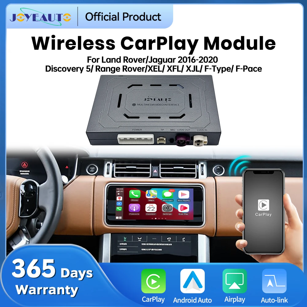 Wireless CarPlay Android Auto Interface for Land Rover& Discovery 5/Range Rover for Jaguar XEL/XFL/XJL/F-Type/F-Pace 2016-2020