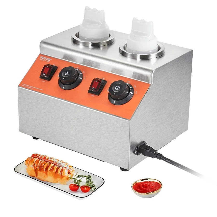 

Electric Bottle Warmer with Bottles 0.57x2 Qt Commercial Cheese Dispenser Hot Fudge Warmer 86185F Temp Adjustable Plastic Doub