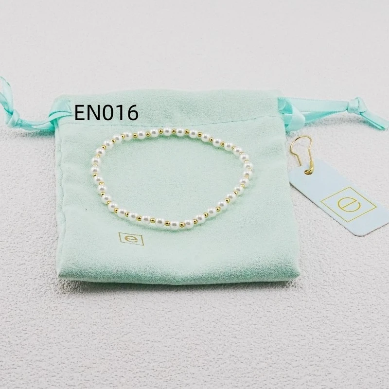 VKVVA Classic Grateful Pattern 2mm Bead Bracelet with 4mm Pearl Fashion Jewerly for Lover Gifts