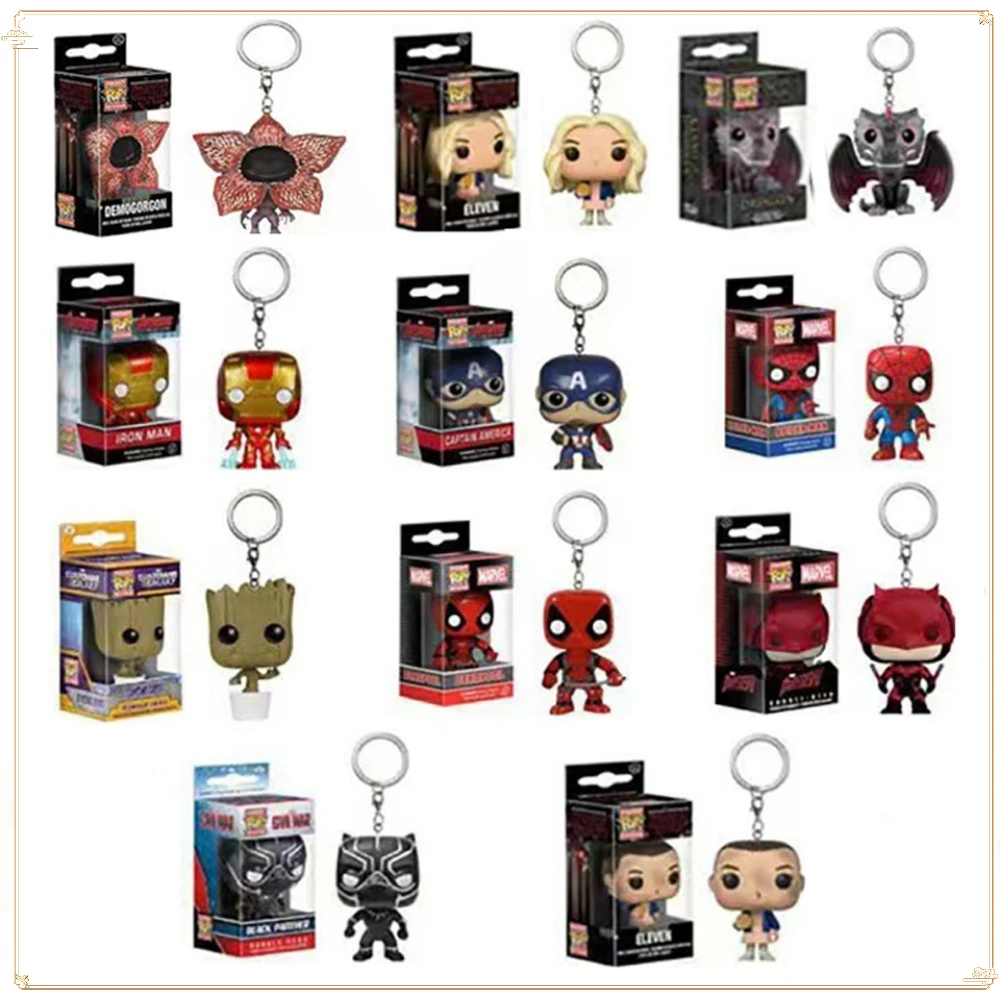 

FUNKO Pocket Keychain Classic Collection Children's Christmas Gifts Toys Popular Movie Hero Character Exquisite Dolls Pendant