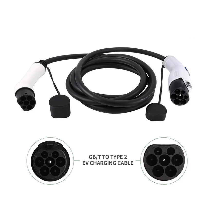 Type2 to GB/T EV Charging Cable electric vehicle car 32A IEC62196 3 phase 1 phase EVSE extension cable 5M 7M