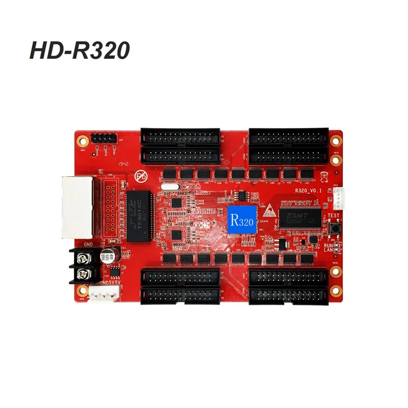 HD-R320T Fine Pixel Pitch LED Display Receiving Card 8 lines HUB320 port Supports 1/64 scan 98304 pixels (128*768)