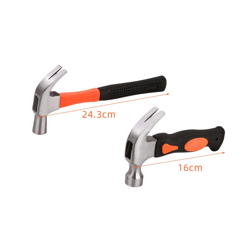 Multi Functional Sheep Horn Claw Hammer Tool Head Small Hardware Carbon Steel Hammer Wrapped Rubber Forging Manual Tools