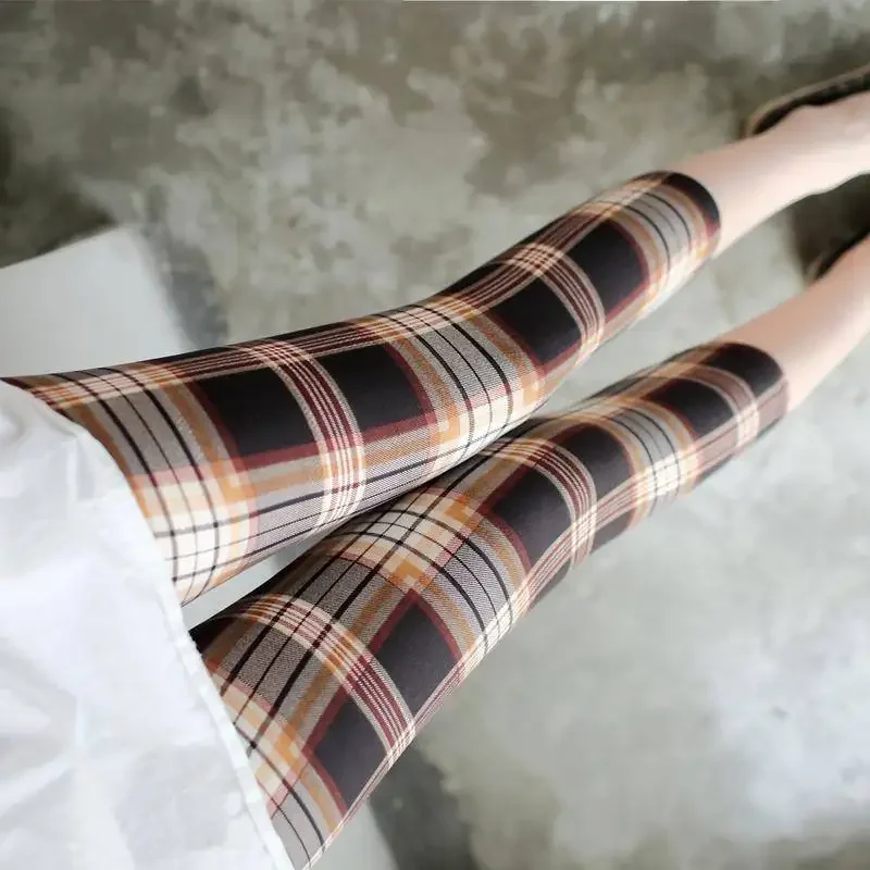 Mùa Hè 7 Điểm Độ Đàn Hồi Quần Legging Nữ Cao Cấp Thời Trang Ôm Dáng Lưới In Hình Lụa Quần Legging Nữ Quần SA0008