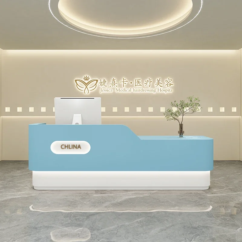 Modern Luxury Furniture Home Counter Reception Cosmetics Receptionist Front Desk Salon Room Office Table Recepcion Clothes