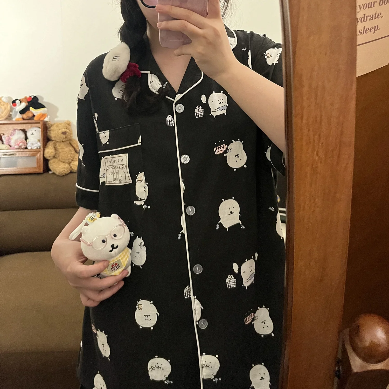 

Summer Thin ort Sve Cloud Cotton Spwear Women's Home Clothes Nagano New Sle Bear Self-Moingly Cartoon Cute