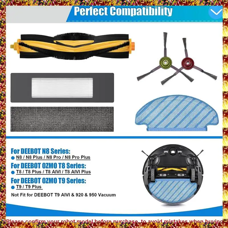 AGOUP Accesorios para Ecovacs Deebot N8/+/Pro/Pro+ OZMO T8/T8+AIVI/AIVI+/T9/T9+ Aspiradora, Repuestos para Deebot N8