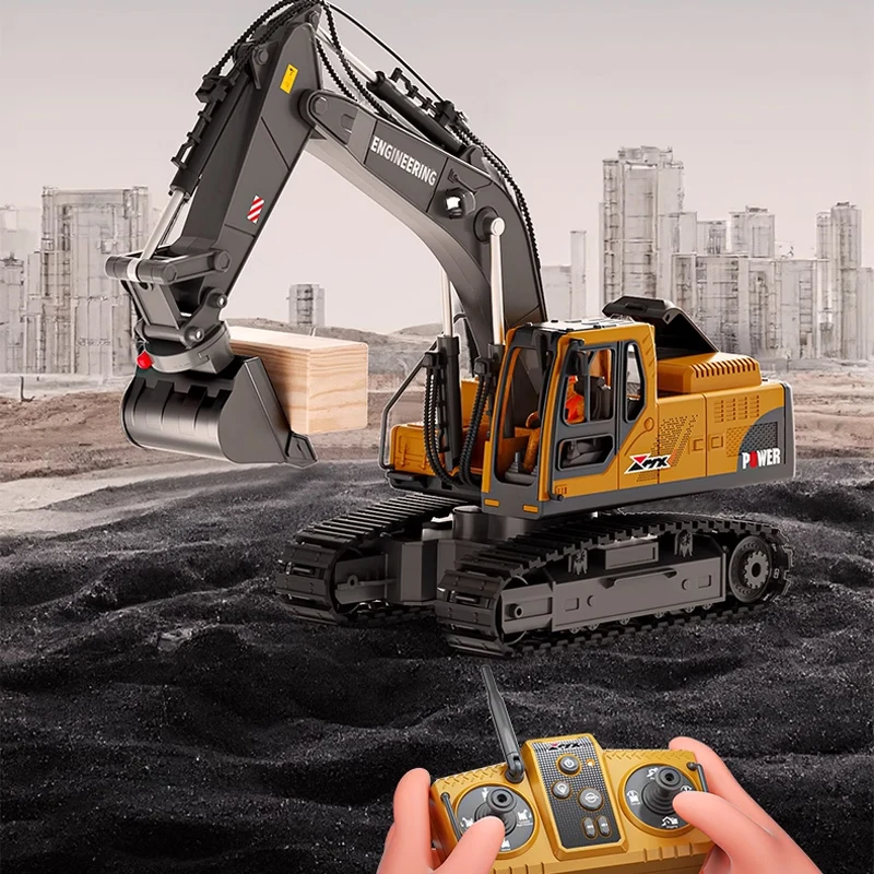 Excavadora Rc de pequeña proporción, camión sobre orugas 3 en 1, excavadora de aleación, coche controlado por Radio, modelo de ingeniería, regalos para el Día de los niños